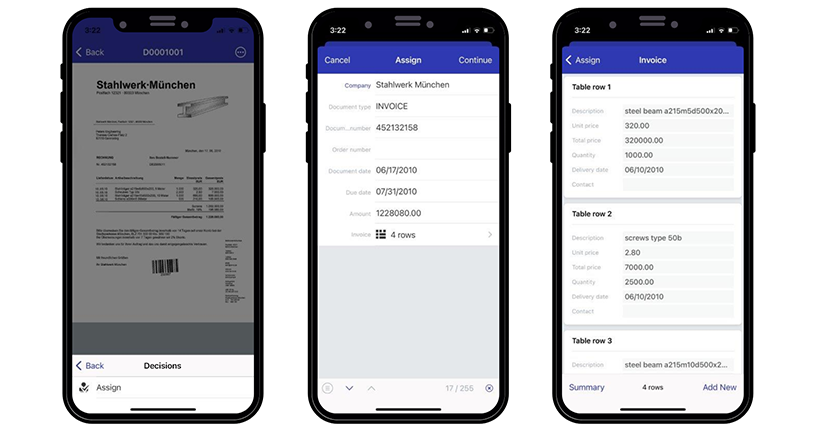 Index tables now also in mobile app